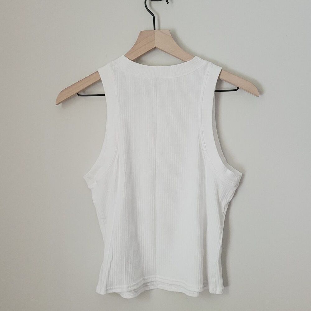 DSG Ribbed Cropped White Tank Top Size Extra Large - Picture 5 of 5